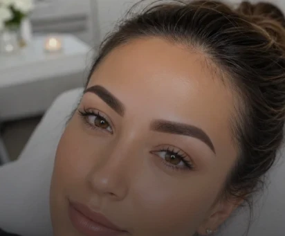 Softly shaded, defined eyebrows